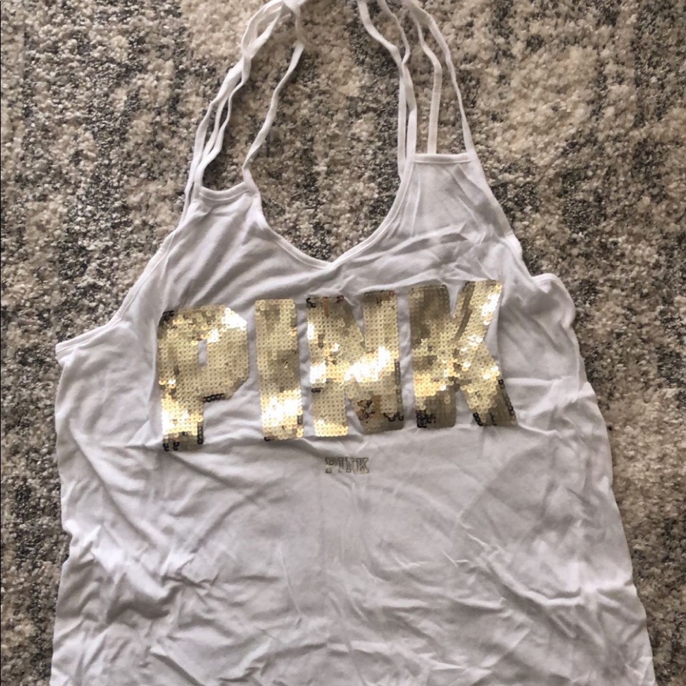 PINK tank top - very wrinkled, just needs washed